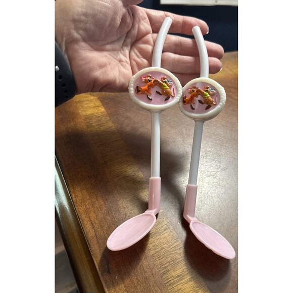 Set of 2 Disney Cinderella Gus and Jac Straw Spoon - Picture 1 of 8